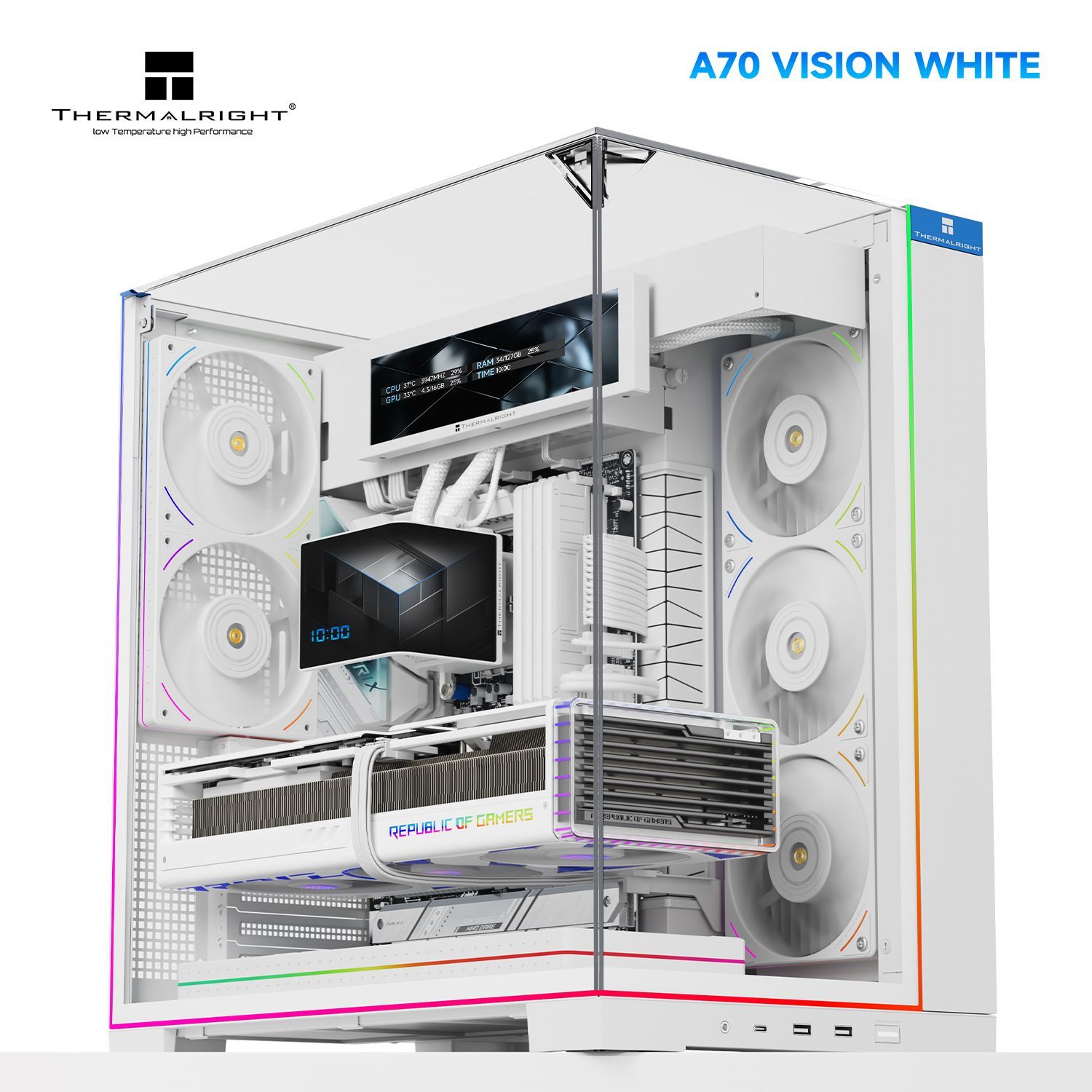 Корпус без блока питания Thermalright TR-A70 Vision White FAN5-C (TR-A70 Vision White FAN5-C)
