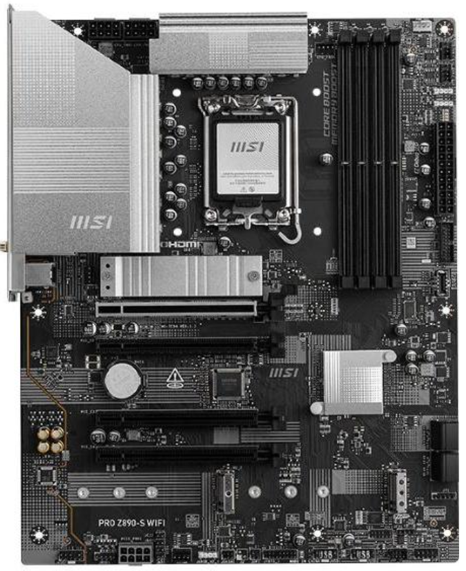 Материнская плата MSI PRO Z890-S WIFI Retail (Intel Z890, S-1851, ATX, 4xDDR5-8800*, 4xSATA, 3xM.2, 4xPCIEx16, 2.5Gb, WiFi/BT, HDMI/DP)