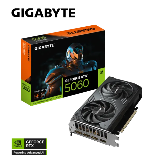 Видеокарта GIGABYTE  GeForce RTX 5060 WINDFORCE MAX OC 8G