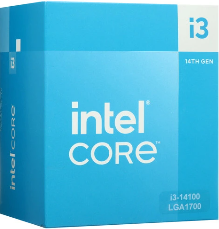 Процессор Intel Core i3 14100 BOX (S-1700, ядер: 4, потоков: 8, 3.5-4.7GHz, L2: 5MB, L3: 12 MB, VGA UHD 730, TDP 110W) BX8071514100